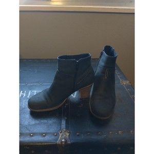 Clarks Dark Gray Leather Booties